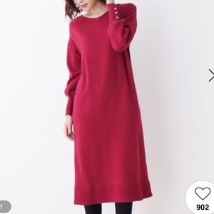 HusHush sweater dress pearl buttons